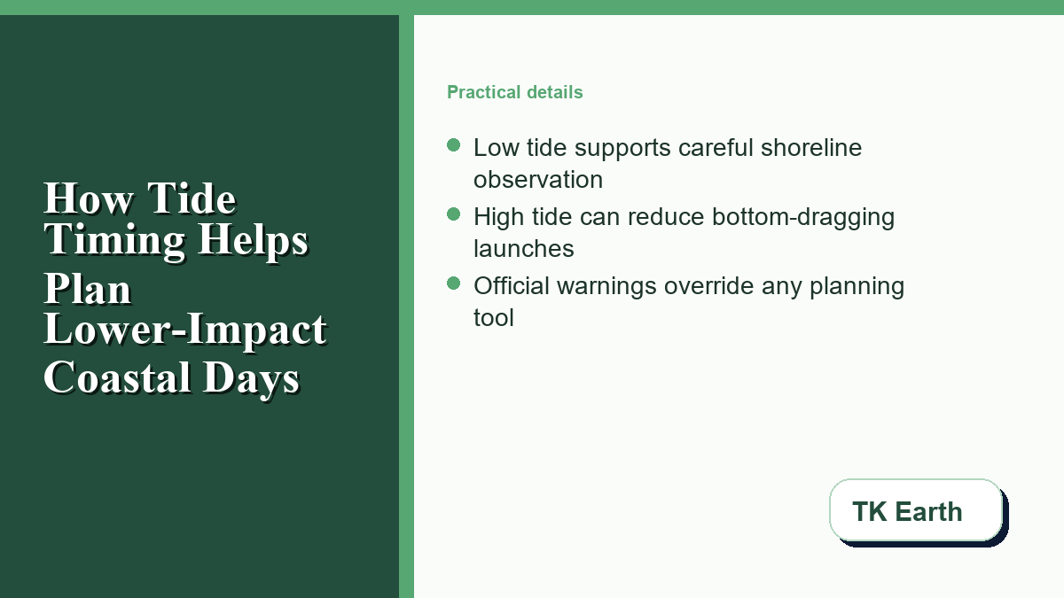 Low-impact tide phase planning for coastal visits