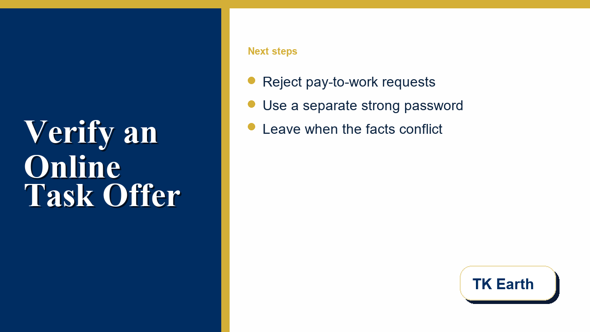 Stop and proceed decision path for online task offers